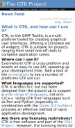 How gtk.org looks like on a mobile device such as an iPhone.
