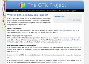 How gtk.org looks like on a tablet such as an iPad.