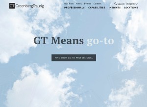 How gtlaw.com looks like on a tablet such as an iPad.