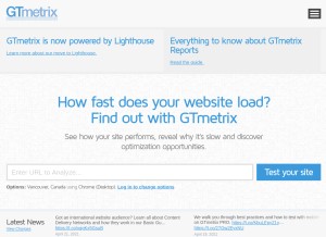 How gtmetrix.com looks like on a tablet such as an iPad.