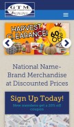 How gtmstores.com looks like on a mobile device such as an iPhone.