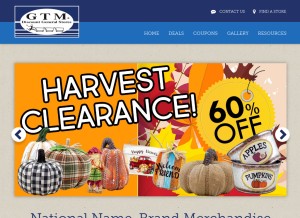 How gtmstores.com looks like on a tablet such as an iPad.