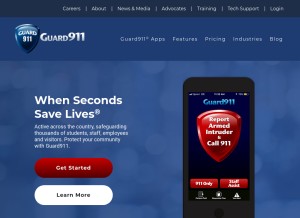 How guard911.com looks like on a tablet such as an iPad.