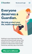 How guardiananytime.com looks like on a mobile device such as an iPhone.