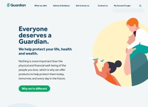 How guardiananytime.com looks like on a tablet such as an iPad.