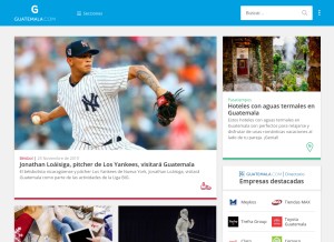 How guatemala.com looks like on a tablet such as an iPad.
