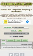 How guerrillamail.com looks like on a mobile device such as an iPhone.