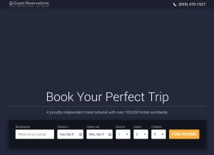 How guestreservations.com looks like on a tablet such as an iPad.