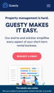 How guesty.com looks like on a mobile device such as an iPhone.