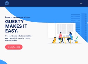 How guesty.com looks like on a tablet such as an iPad.