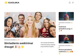 How guglika.lt looks like on a tablet such as an iPad.