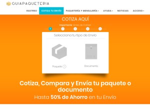 How guiapaqueteria.com looks like on a tablet such as an iPad.