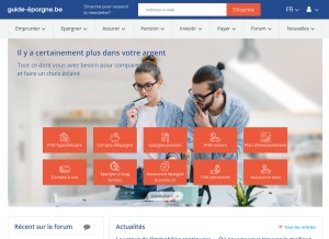 How guide-epargne.be looks like on a tablet such as an iPad.