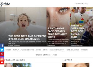 How guide.com looks like on a tablet such as an iPad.