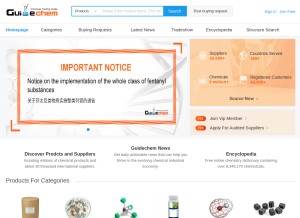 How guidechem.com looks like on a tablet such as an iPad.