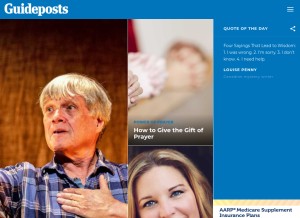How guideposts.org looks like on a tablet such as an iPad.
