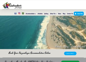 How guinjanelodge.com looks like on a tablet such as an iPad.