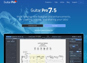 How guitar-pro.com looks like on a tablet such as an iPad.