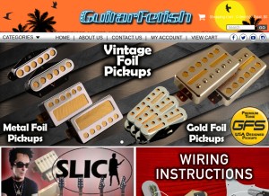 How guitarfetish.com looks like on a tablet such as an iPad.