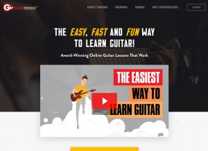 How guitartricks.com looks like on a tablet such as an iPad.