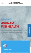 How gunamhospital.com looks like on a mobile device such as an iPhone.