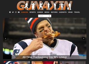 How gunaxin.com looks like on a tablet such as an iPad.