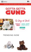 How gund.com looks like on a mobile device such as an iPhone.