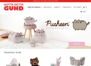 How gund.com looks like on a tablet such as an iPad.