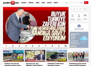 How gundem71.com looks like on a tablet such as an iPad.