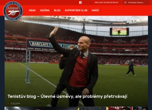 How gunners.cz looks like on a tablet such as an iPad.