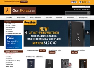 How gunsafes.com looks like on a tablet such as an iPad.