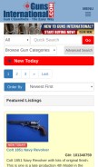 How gunsinternational.com looks like on a mobile device such as an iPhone.
