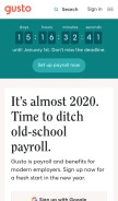 How gusto.com looks like on a mobile device such as an iPhone.