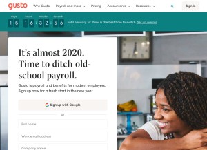 How gusto.com looks like on a tablet such as an iPad.
