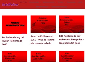 How gutefehler.de looks like on a tablet such as an iPad.