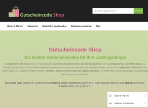 How gutscheincode.shop looks like on a tablet such as an iPad.