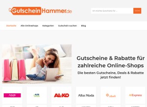 How gutscheinhammer.de looks like on a tablet such as an iPad.