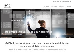 How gvidi.tv looks like on a tablet such as an iPad.