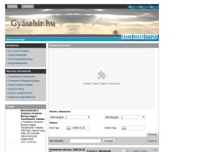 How gyaszhir.hu looks like on a tablet such as an iPad.