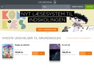 How gyldendal-uddannelse.dk looks like on a tablet such as an iPad.