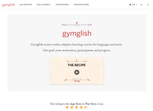 How gymglish.com looks like on a tablet such as an iPad.