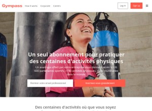 How gympass.com looks like on a tablet such as an iPad.