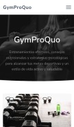 How gymproquo.com looks like on a mobile device such as an iPhone.