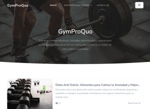 How gymproquo.com looks like on a tablet such as an iPad.