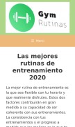 How gymrutinas.com looks like on a mobile device such as an iPhone.