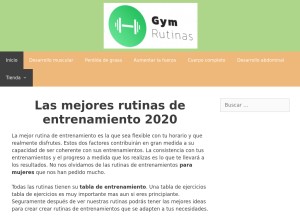 How gymrutinas.com looks like on a tablet such as an iPad.