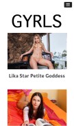 How gyrls.com looks like on a mobile device such as an iPhone.