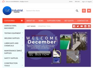 How gz-supplies.com looks like on a tablet such as an iPad.