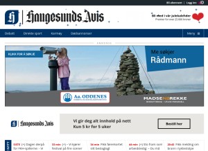 How h-avis.no looks like on a tablet such as an iPad.