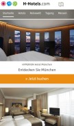 How h-hotels.com looks like on a mobile device such as an iPhone.
